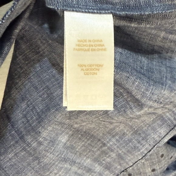 Kate Spade Ruffle Cold Shoulder Chambray Polka Dot Dress Girls Size 10 - Picture 8 of 10